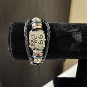 Route US 66 Leather Bracelet